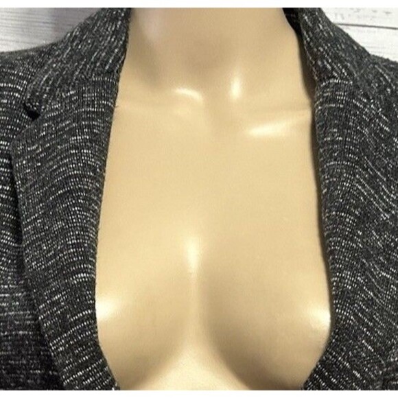 Anthropologie Cartonnier Knit Blazer Medium Dark Gray Single Button 66170 32054 - Picture 2 of 14